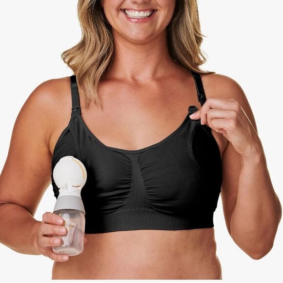 Bravado Designs Hands Free Pumping Bra & Nursing Bra 2 in 1 Black Size M - Picture 1 of 5
